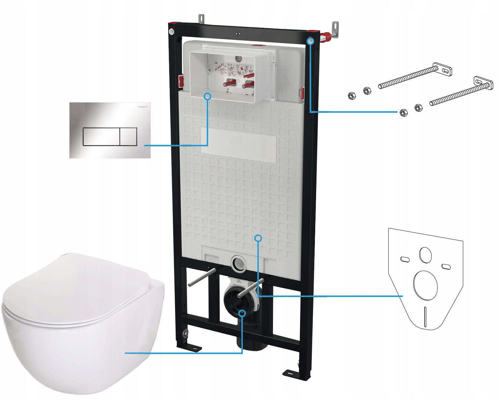 Deante 6-v-1 Pivónia podomietková toaletná súprava CDES6ZPW