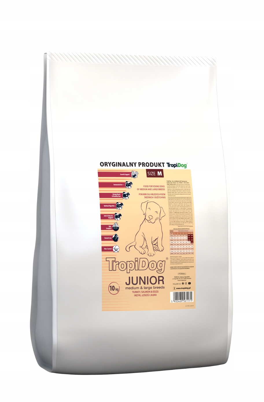 Tropidog Premium Junior Sucha karma dla szczeniaka Size M 10kg
