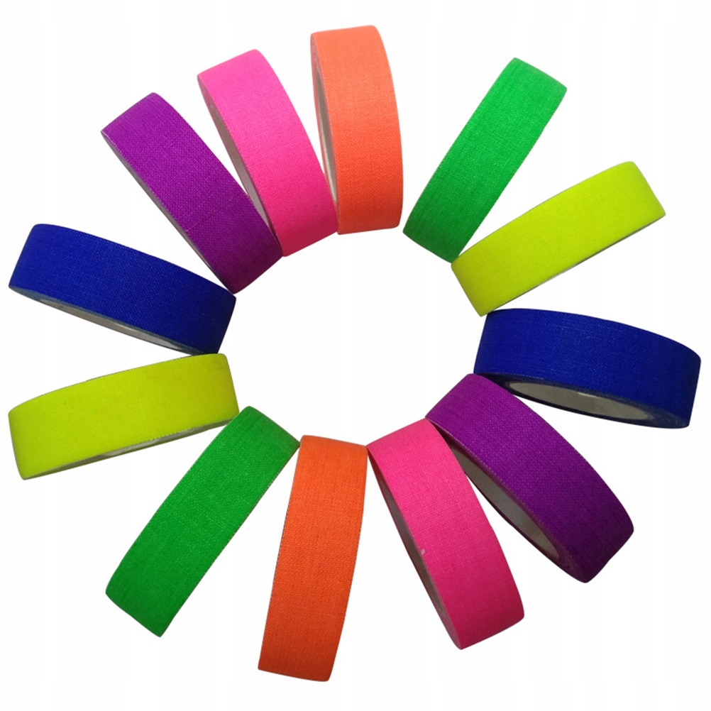

5 rolek fluorescencyjnych taśm bawełnianych Uv samoprzylepnych