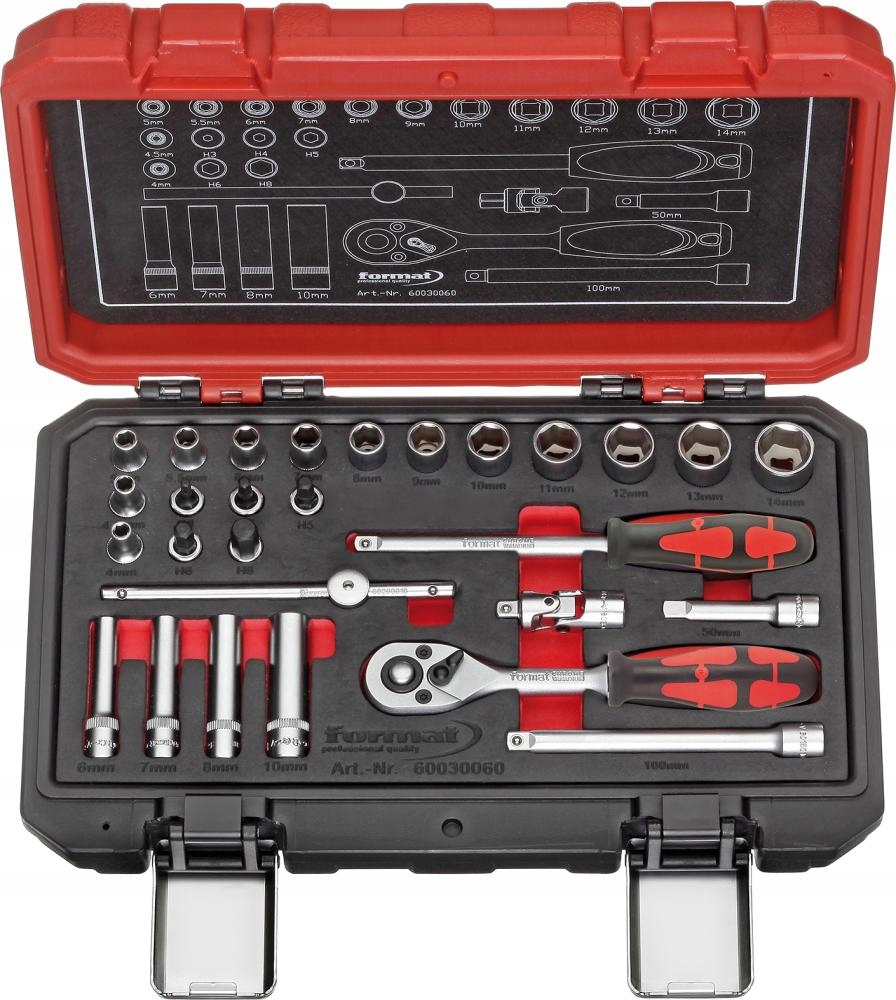 FORMAT Zestaw Nasadek Klucze Nasadowe 1/4"