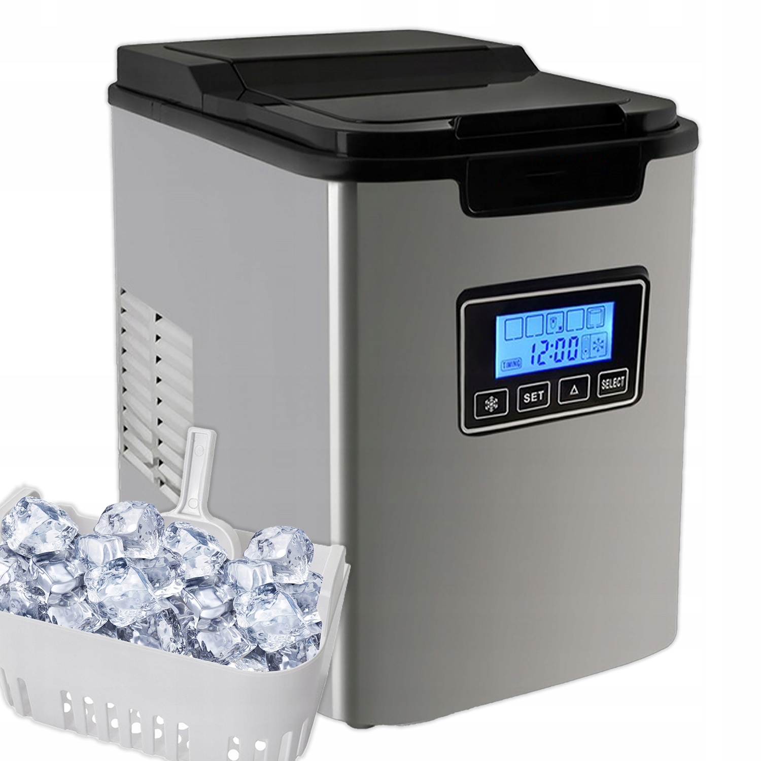 Domáca kocka na ľadové kocky Výkonný stroj Distribútor ľadu s LCD