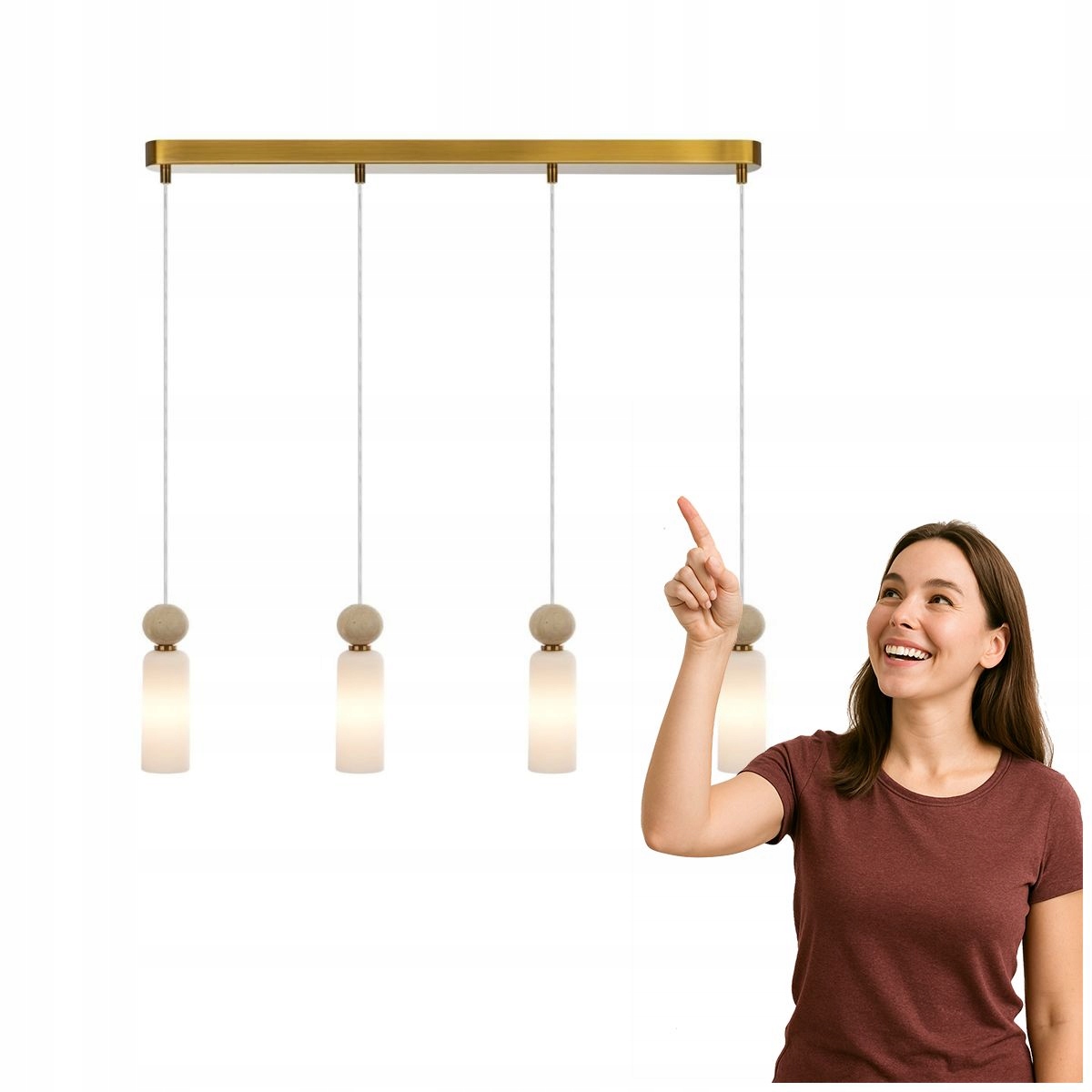 Závesná lampa Santos PND-95331-4-BRSS Italux