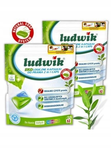 Levně Ludwik Kapsle na praní bílého a barevného prádla 2 x 32 ks