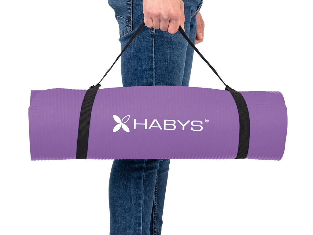 MATA DO ĆWICZEŃ HABYS FITNESS KARIMATA GRUBA ANTYPOŚLIZGOWA NBR XXL UCHWYT Długość 183 cm