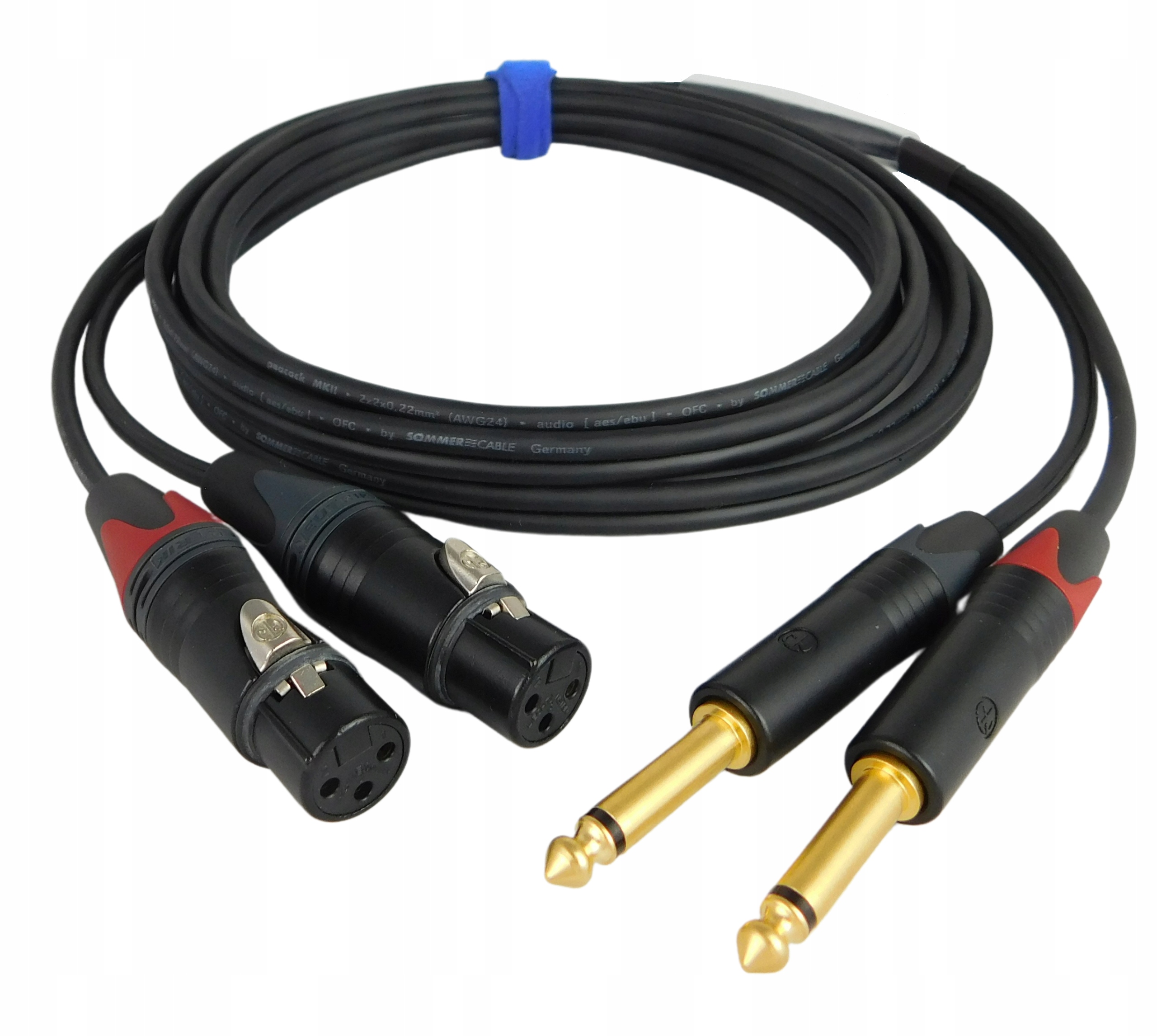 Sommer Peacock 2xXLR 2xJACK 6,3 mm Neutrik 1,5 m