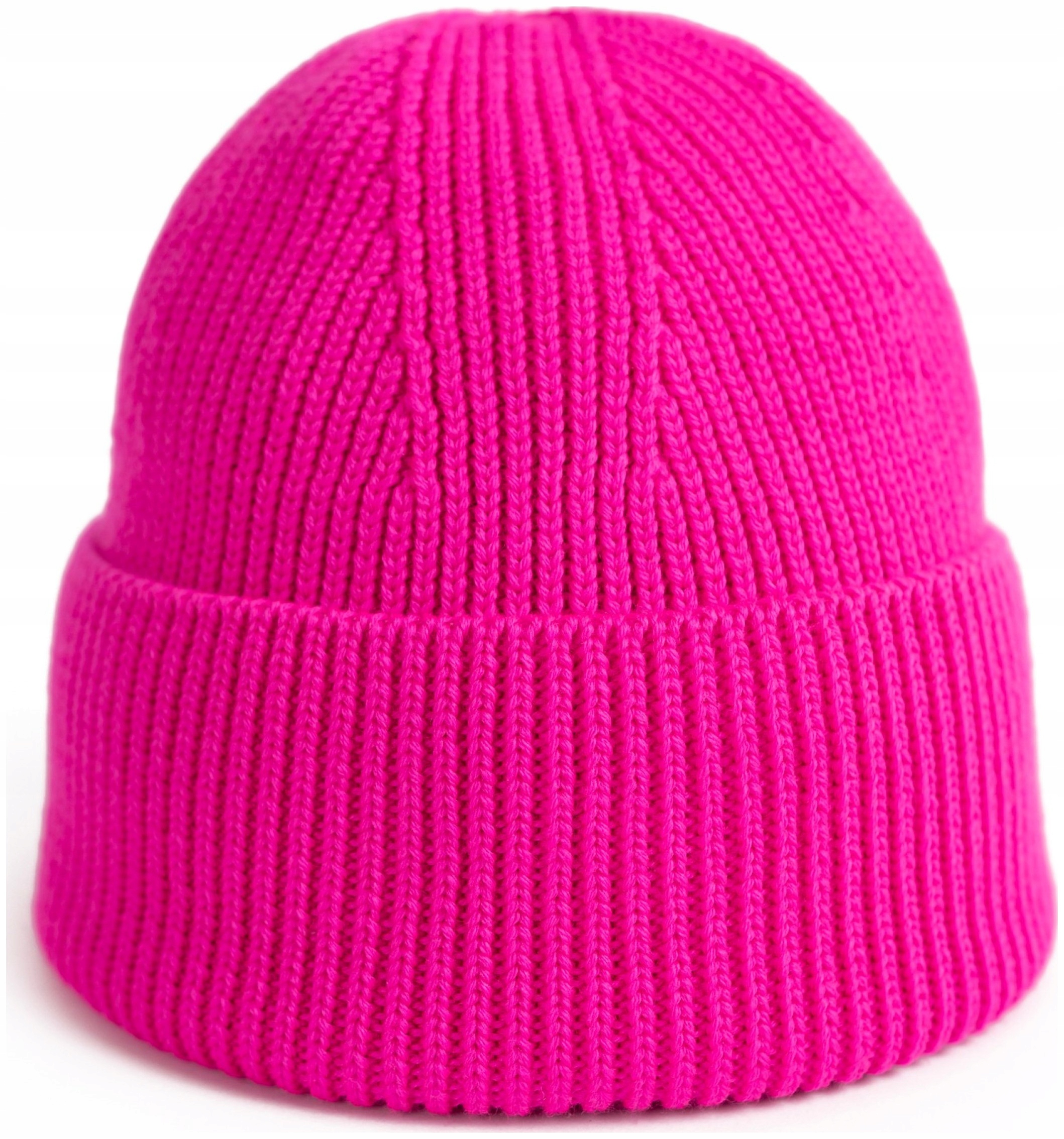 Čepice merino Zawrat přírodní vlněná, polská výroba Fuchsie