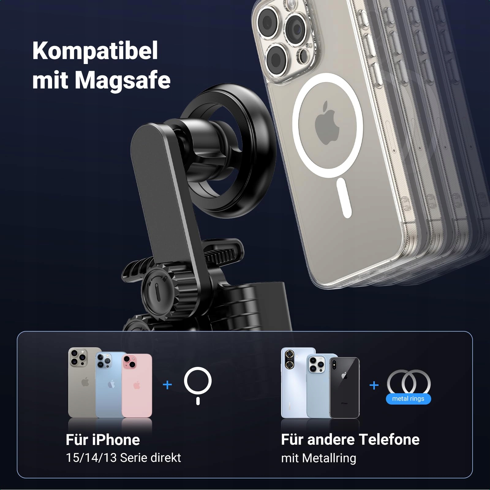 UGREEN Magnetyczny Uchwyt Samochodowy Do Tesli Model 3 Y iPhone MagSafe — miniatura 9