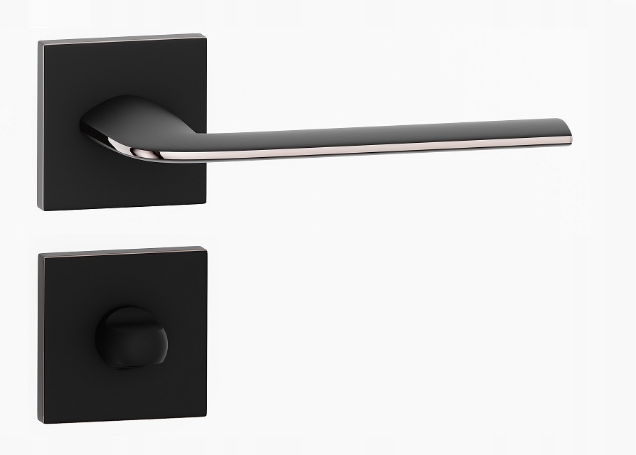 klika na dveře komplet Wc rozety štítek Stinger II čtvercová černá