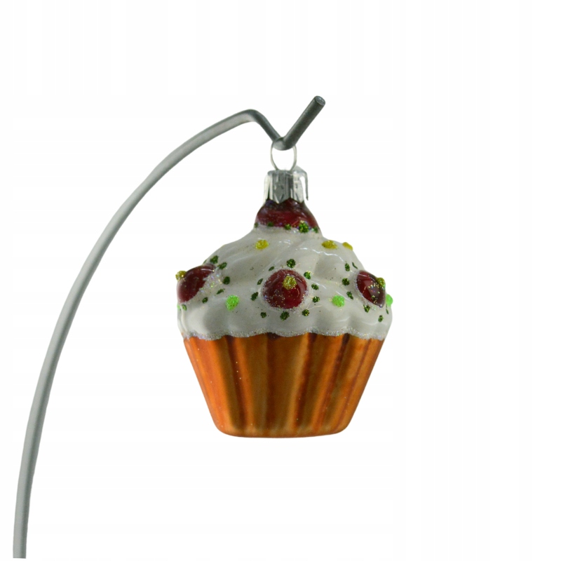Karácsonyfadísz muffin arany, fehér krém