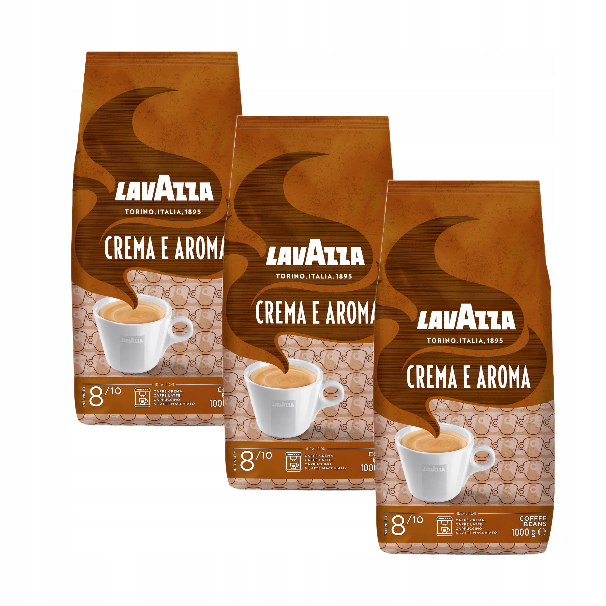 Zestaw 3x Kawa ziarnista mieszana Lavazza Crema e Aroma 1kg