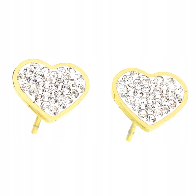 

Kolczyki Złote Serca Cyrkonie Stal Chirurgiczna