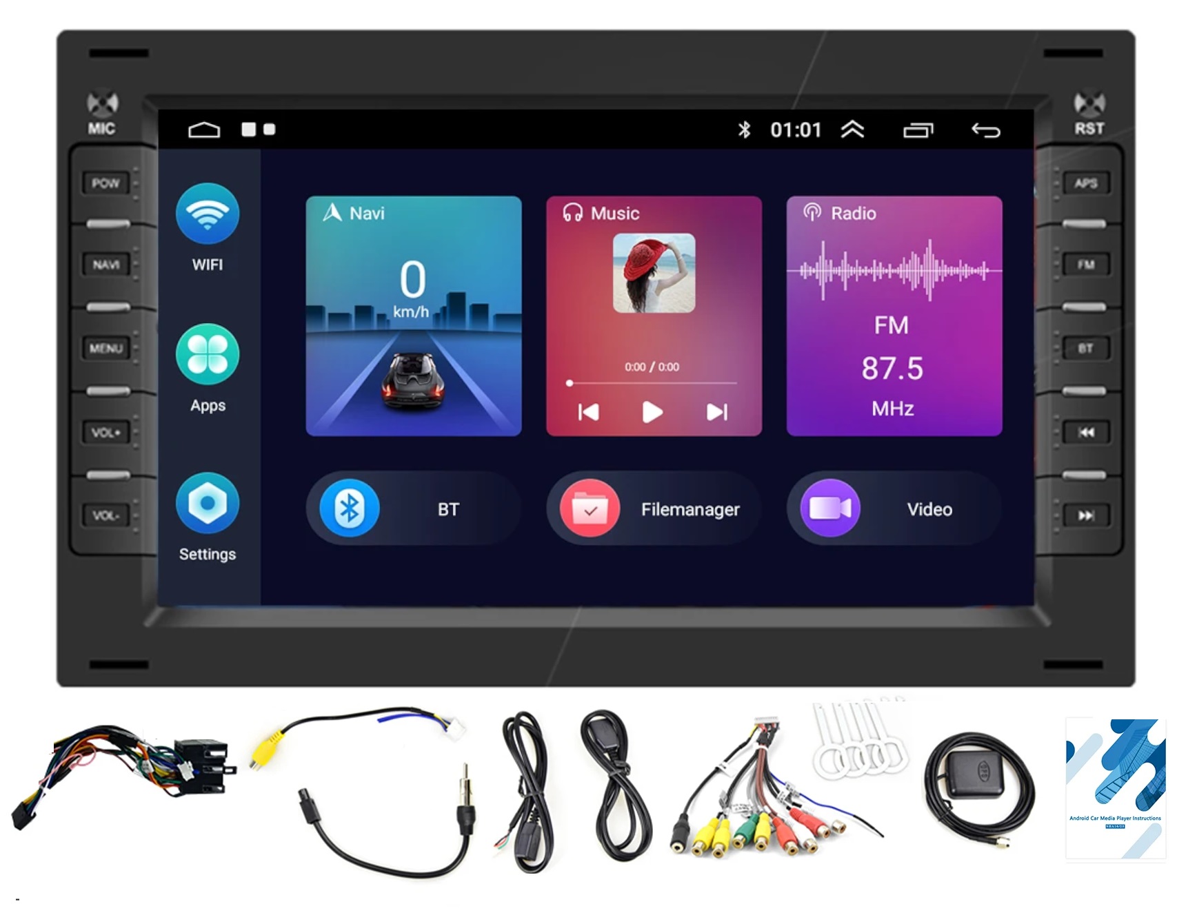 Rádio Gps Android Vw Multivan T5 Passat B5 Golf 4 Carplay Wifi Usb 2/64GB