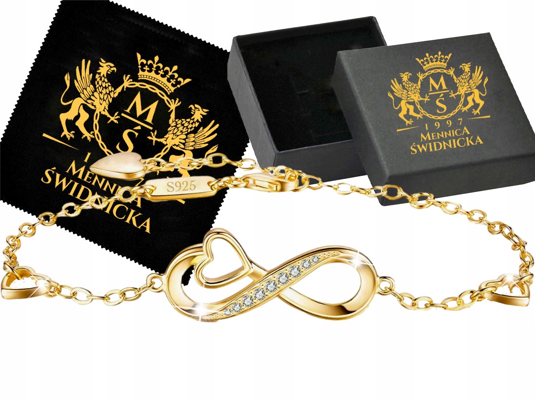 Náramek Zlato Stříbro 925 Pozlacené Srdce Dárkový Dárek Gravírování