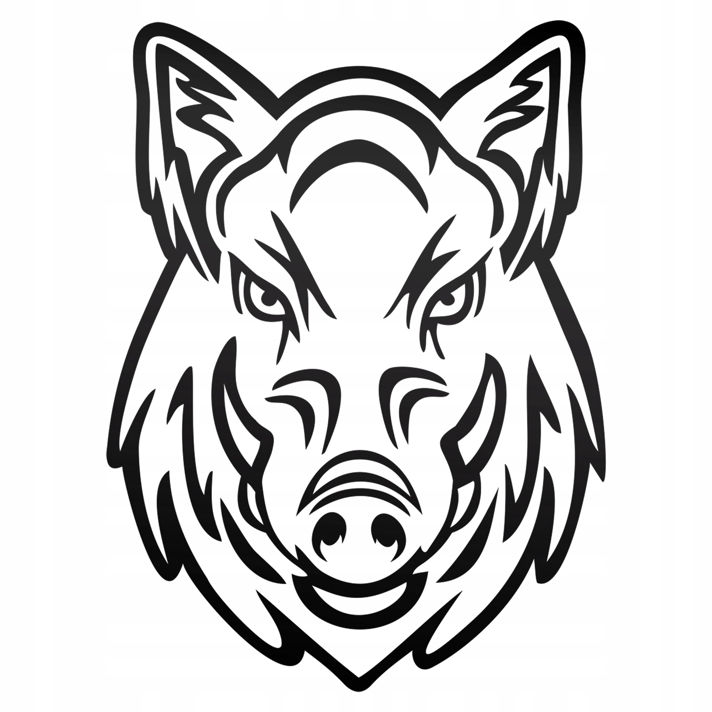 

Nalepka Samochód Auto Odblask Czarna Głowa Dzika