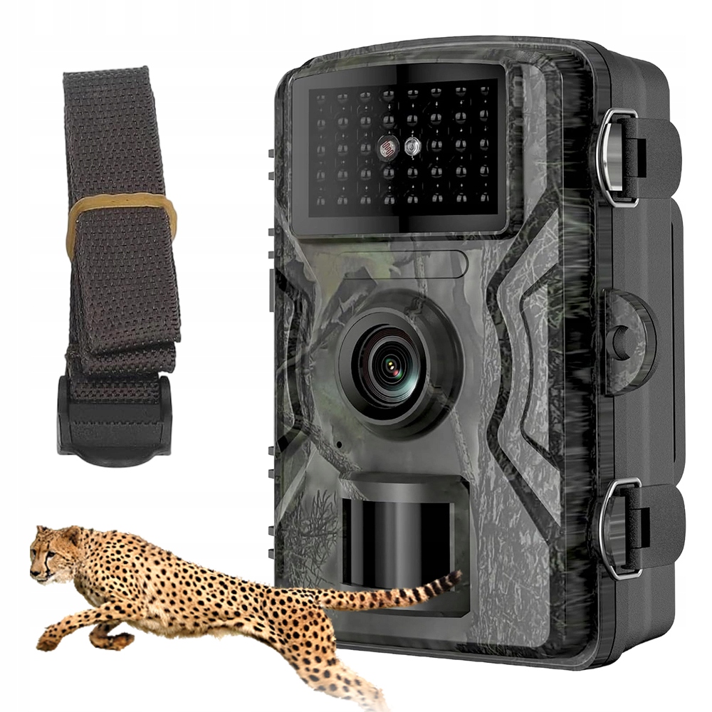 Kamera Leśna Obserwacji Dzikich Zwierząt Noktowizor Fotopułapka IP66 Hd Ir