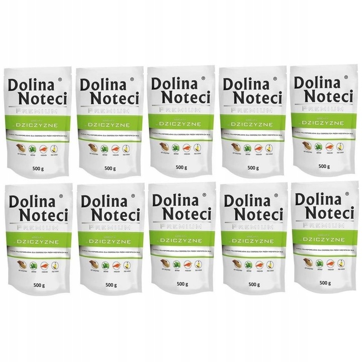 Levně Vlhké Krmivo pro psa Dolina Noteci Premium Zvěřina 10x500g Bezobilné