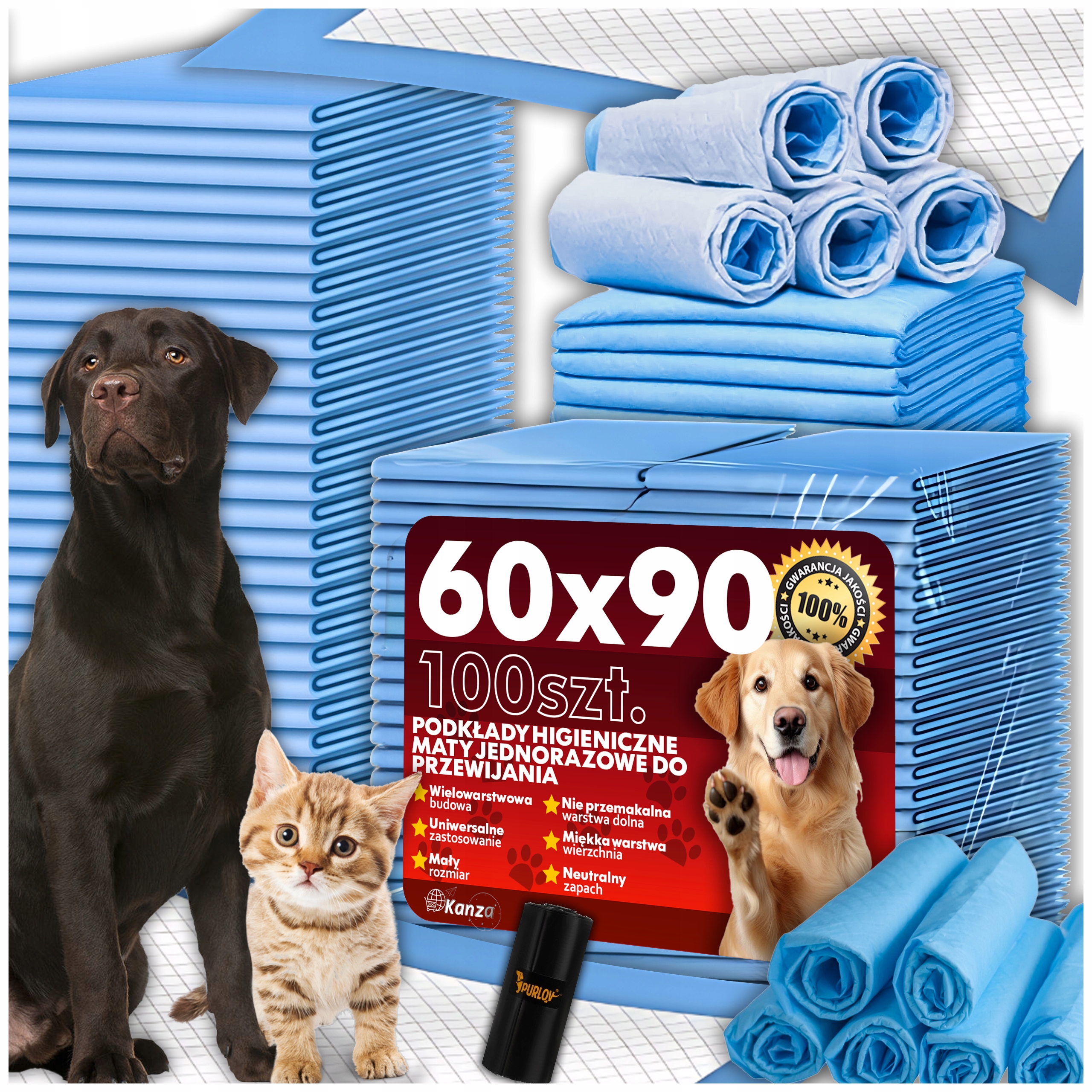 Levně Podložky Pro Psy Hygienické podložky pro psa na zvířat 60x90 100ks