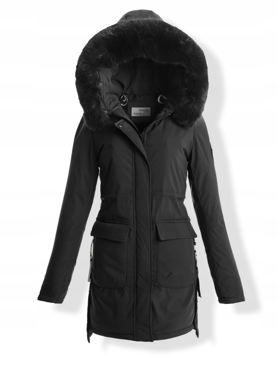 ZJAWISKOWA ZIMOWA PARKA KURTKA CIEPŁA KAPTUR XXL Model nowa zimowa kurtka ocieplana damska na zimę