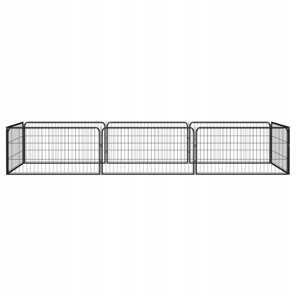 Levně vidaXL Kotec pro psa, 8 panelů, černá, 100 x 50 cm, ocel