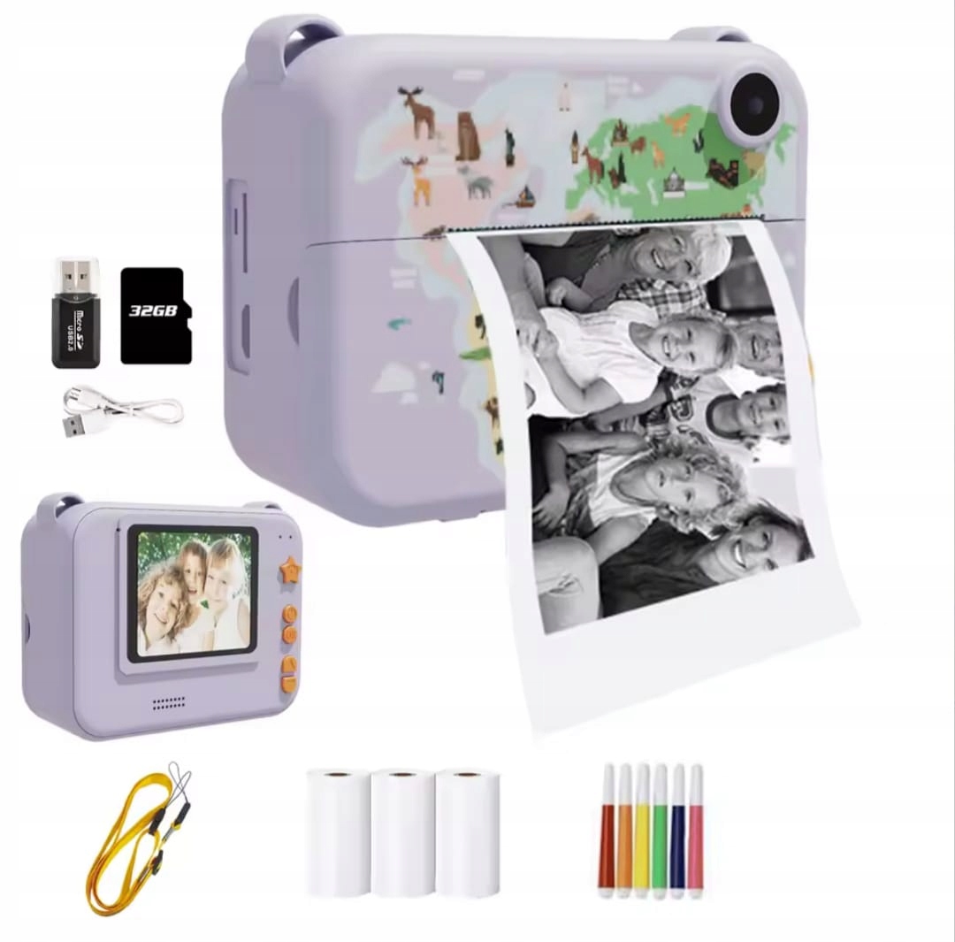 Dětský Fotoaparát s Okamžitým Tiskem Fotek Tiskárna Fotografií