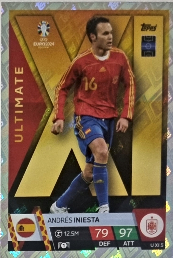 Euro 2024 Topps Match Attax Ultimate U XI 5 Andres Iniesta