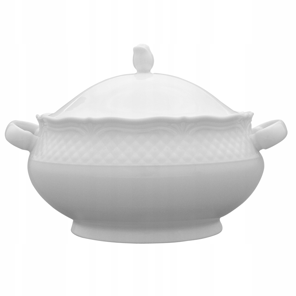 Lubiana Afrodyta Polévková váza 2,7 l s porcelánovým víkem, bílá pro vývar