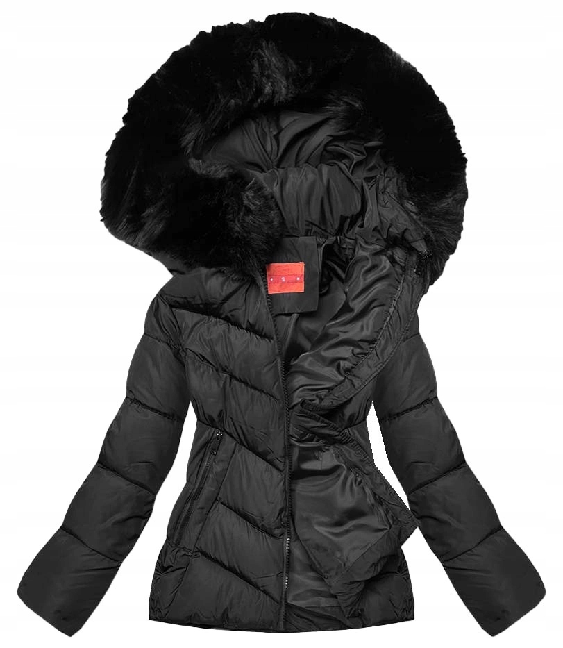 Krátká Bunda Kapuce TY035 Černá XL (42)