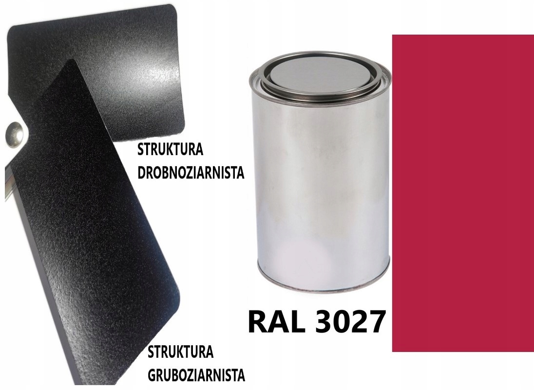 STRUKTURA GRUBOZIARNISTA RAL 3027 MAT 05-08 % DO PLASTIKU METALU AKRYL 1L