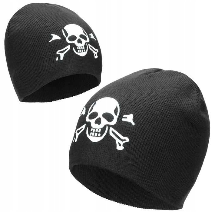 

Mfh Czapka Zimowa Beanie Skull z Wzorem Czarna