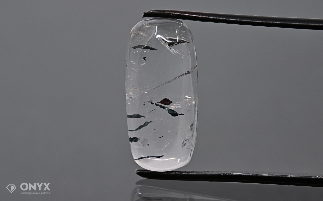 Jahodový křemen kabošon cushion 23x11 mm