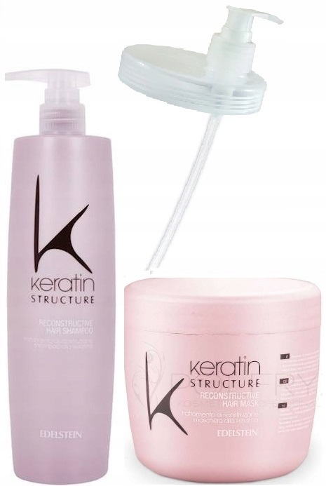 Edelstein Keratin Structure szampon +maska Pompka Keratynowa Regeneracja
