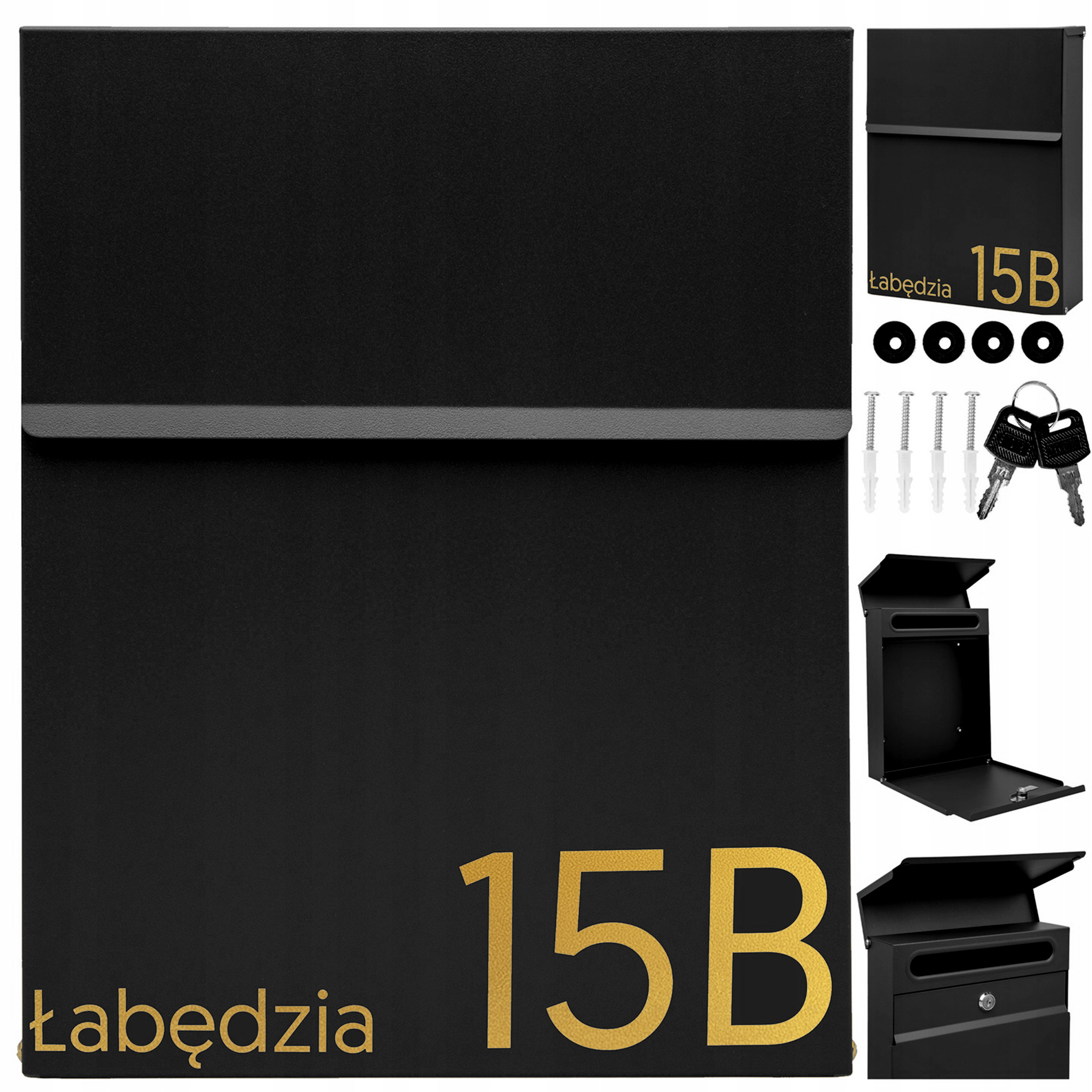 Malá Poštovní Schránka Černá Vzor Nápis