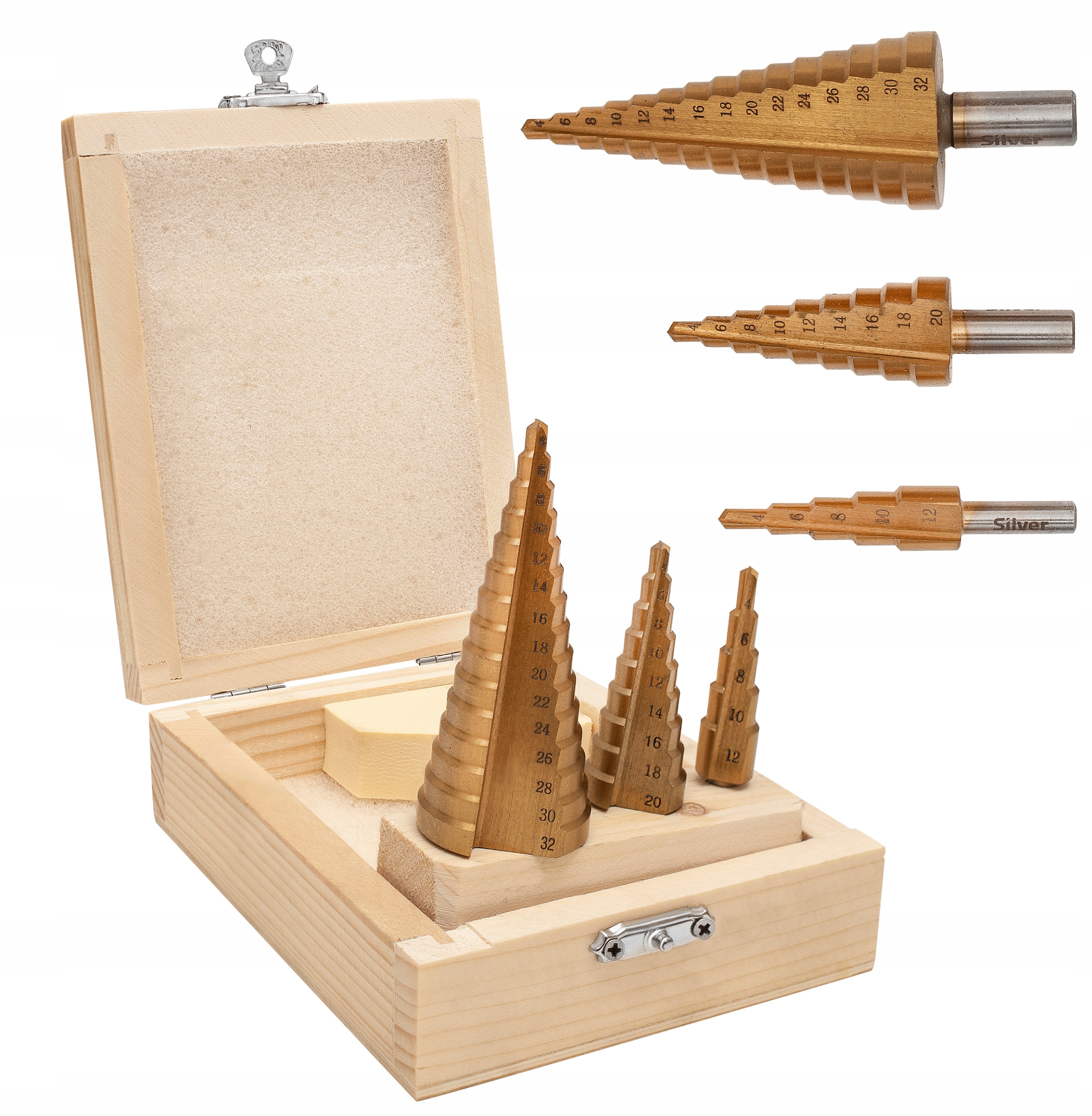 WIERTŁO WIERTŁA STOPNIOWE STOŻKOWE 3el TYTAN 4-32