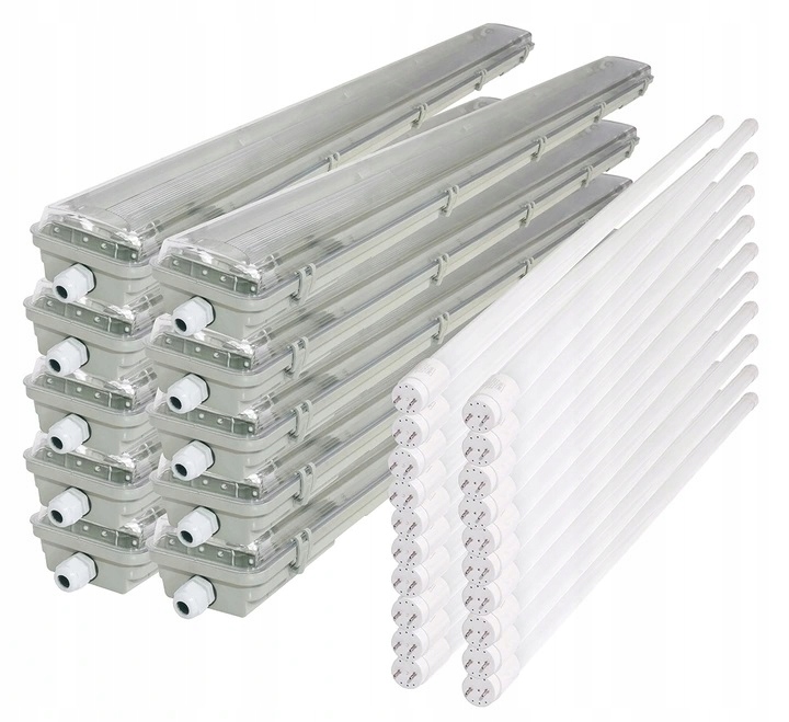 

8x Oprawa hermetyczna 120cm 2 świetlówki Led