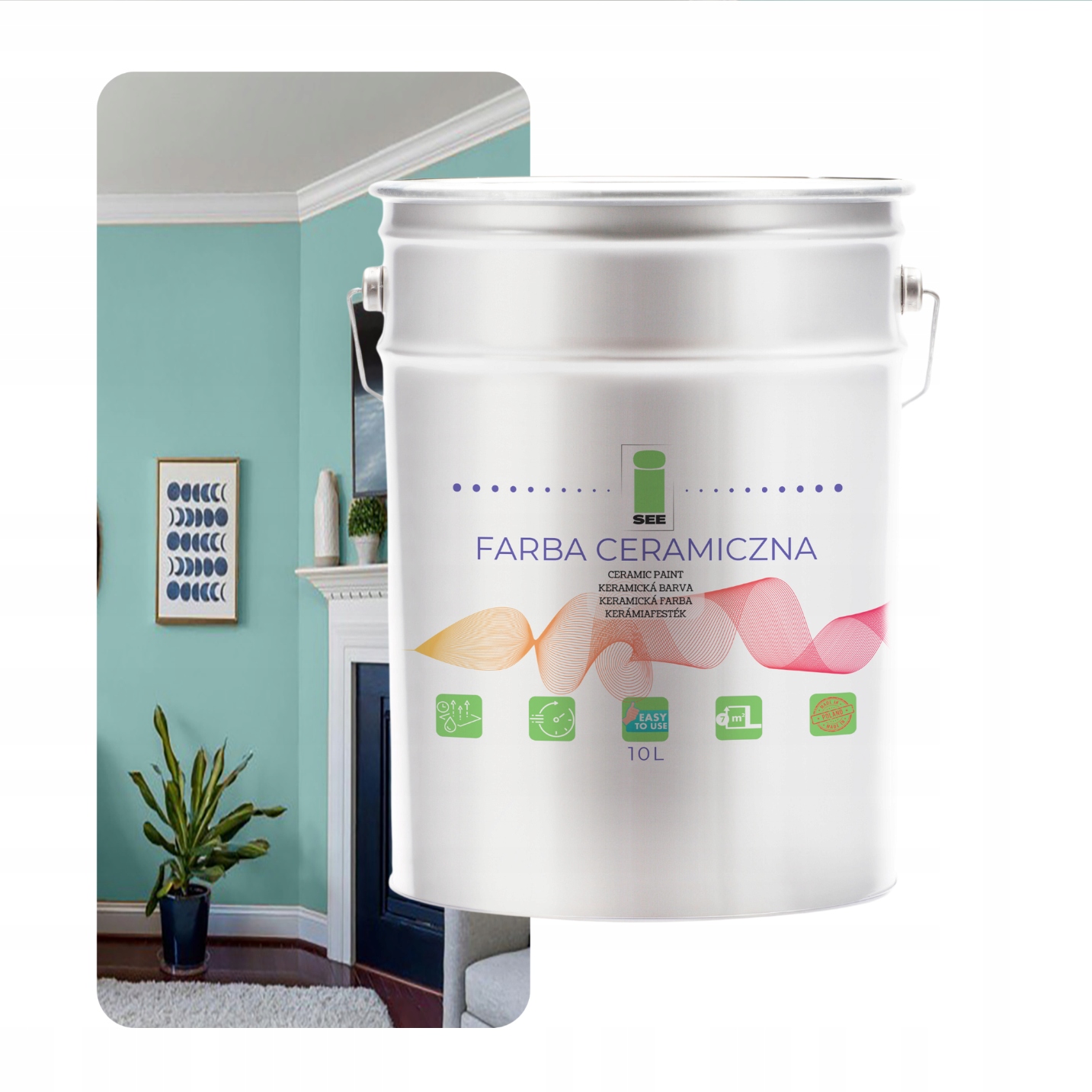 Keramická Umývateľná Farba Na Steny Zelená Pastelová Mätová 10 L Škvrnoodpo