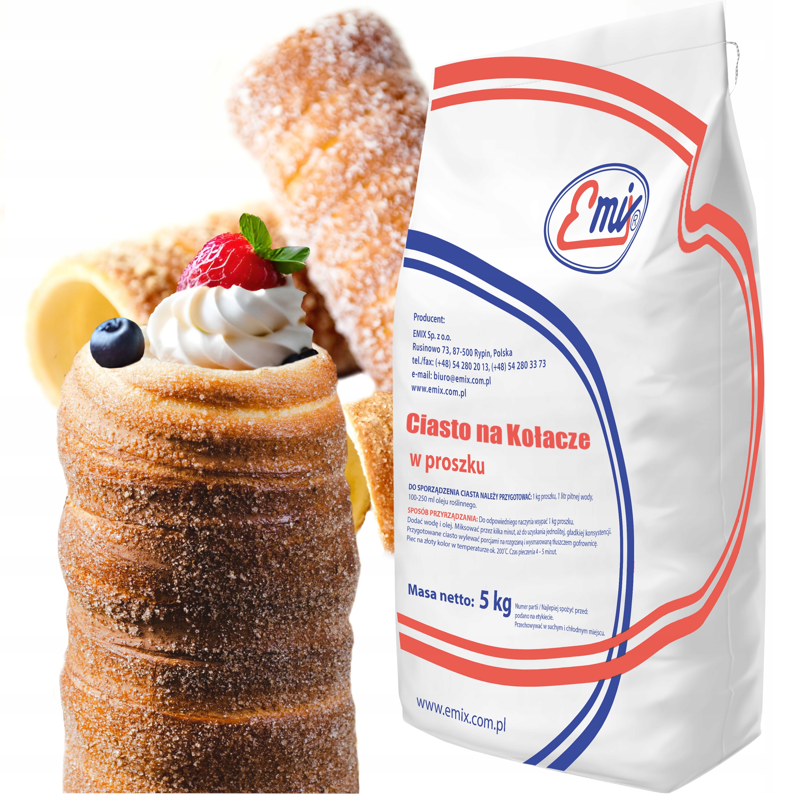 Ciasto Do Kołaczy Emix waniliowy 5 kg Kołacze