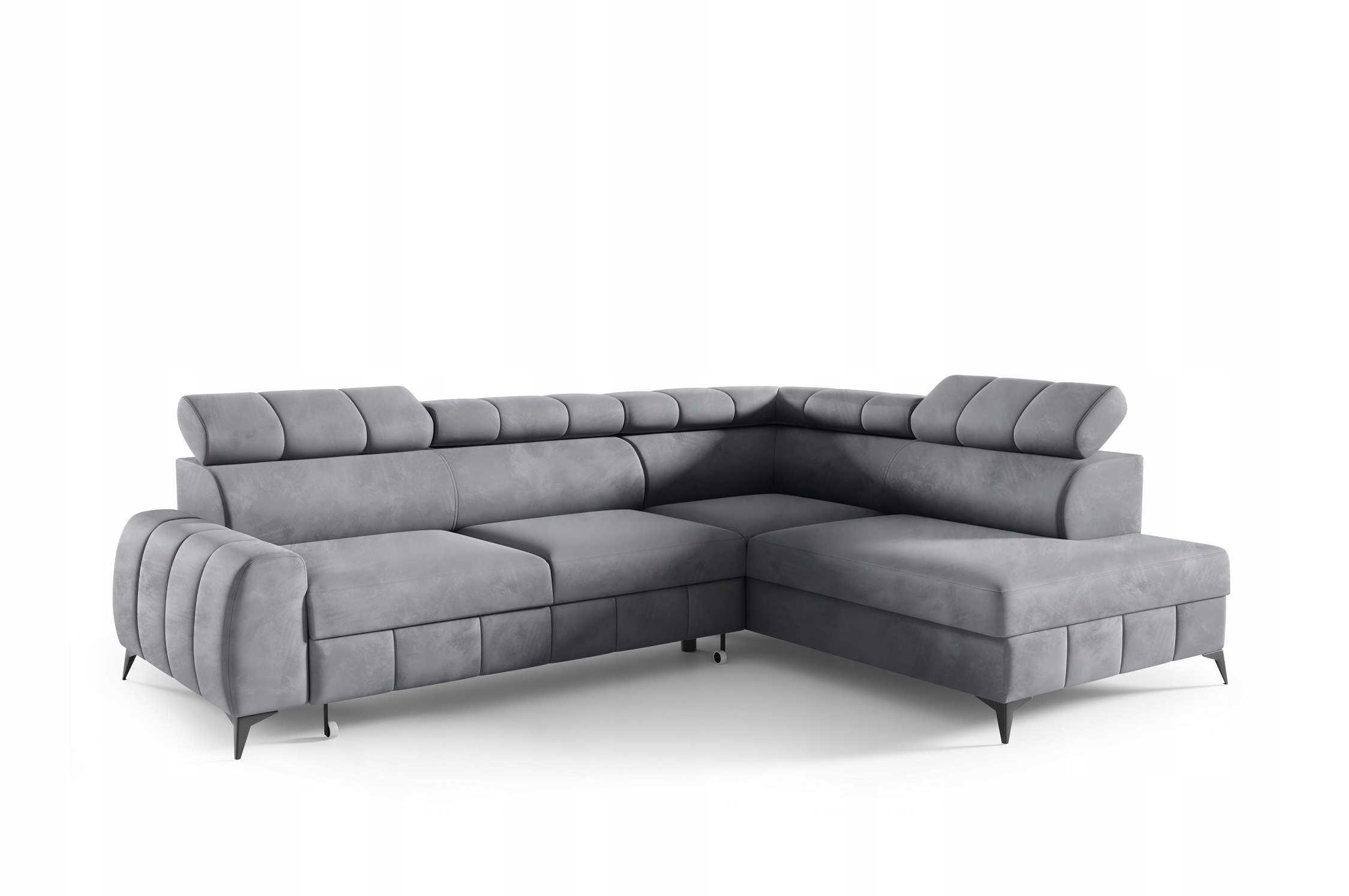 Narożnik LONDON szary regulowane zagłówki