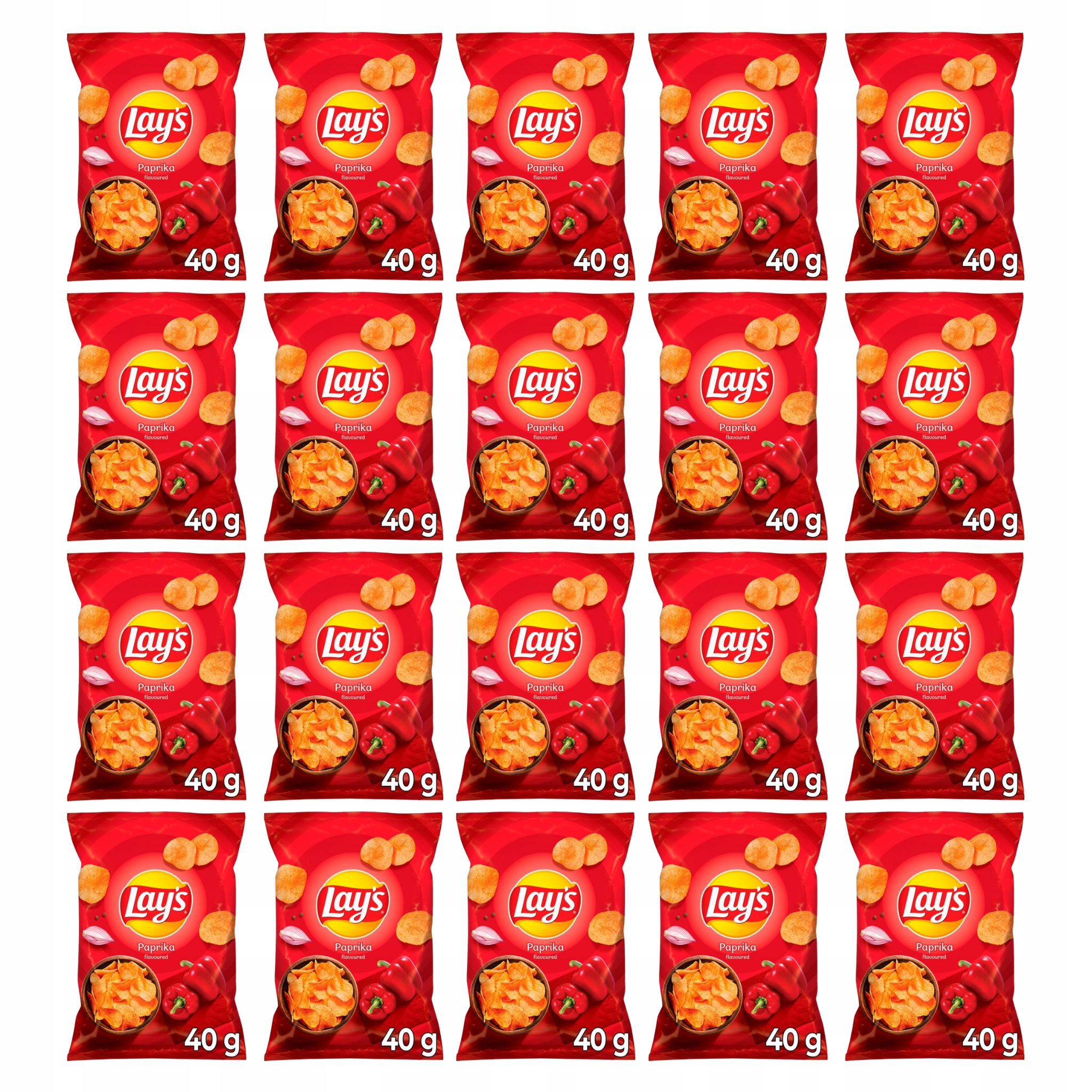 Lay's Lays Paprika Chipsy ziemniaczane paprykowe 40g x20
