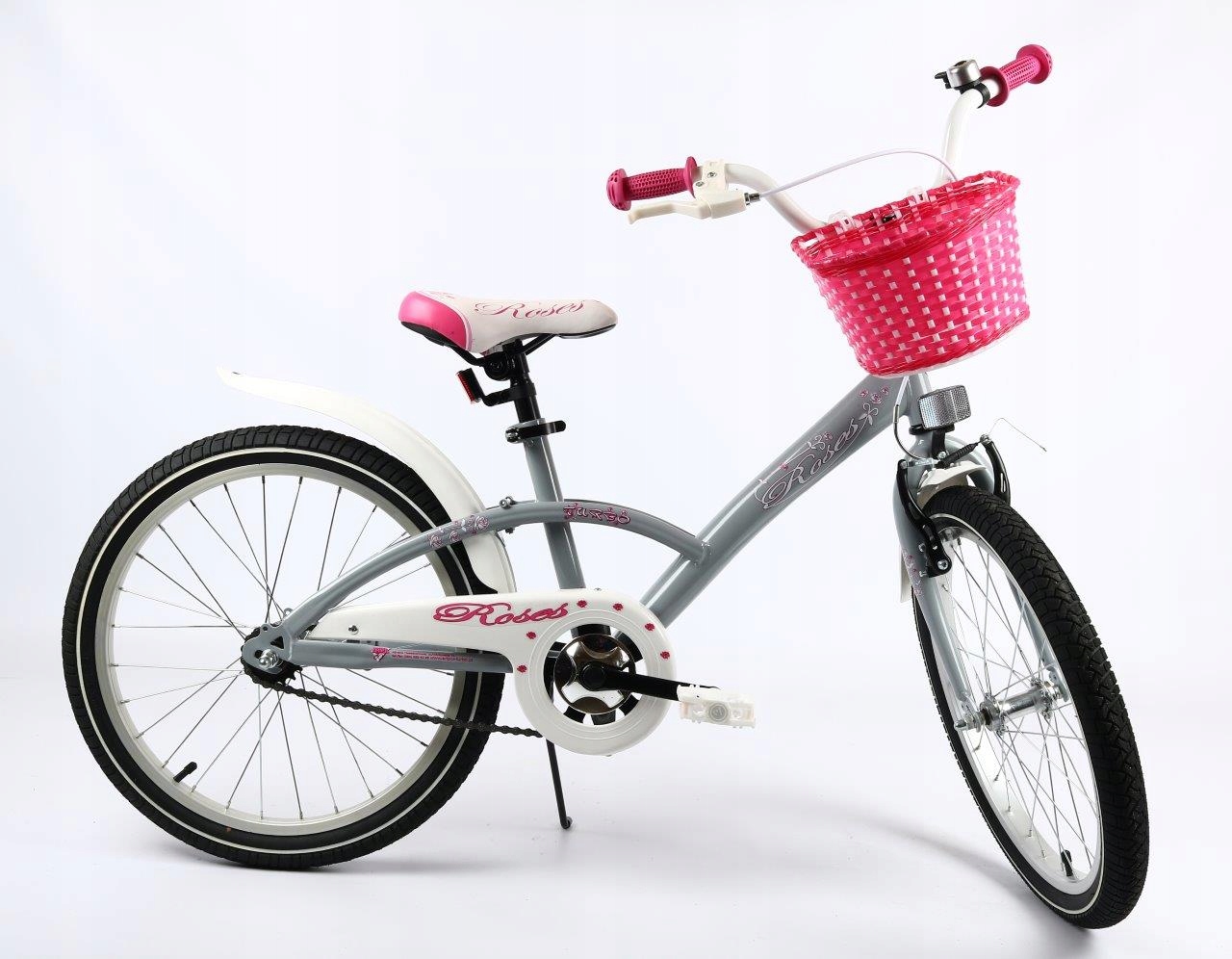 Rower 20 cali dla dziewczynki Turbo Roses Szary-Różowy Polski Producent