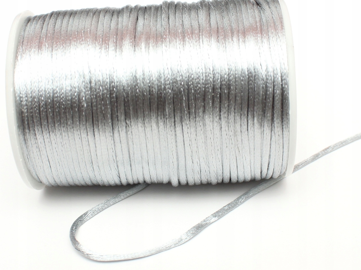 SzS18 sznurek Satyna Extra Błysk 3m topliwy srebrny