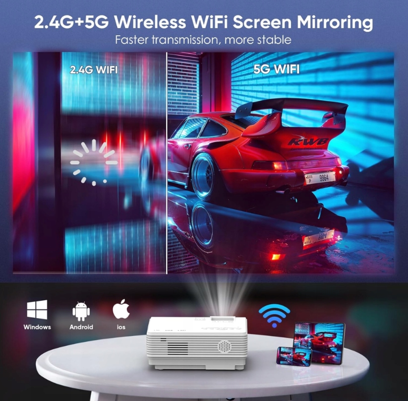 Projektor AKATUO XR31 1080p WiFi Bluetooth AirPlay iOS Android Miracast Stan opakowania uszkodzone