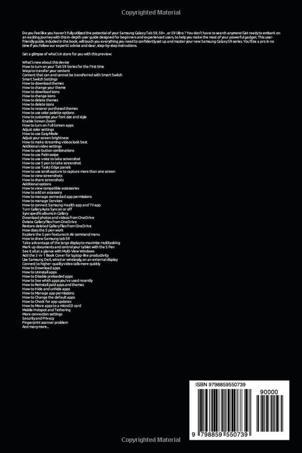 Hoover, Perry Samsung Galaxy Tab S9 Series User Guide: The Most Complete St Język publikacji angielski