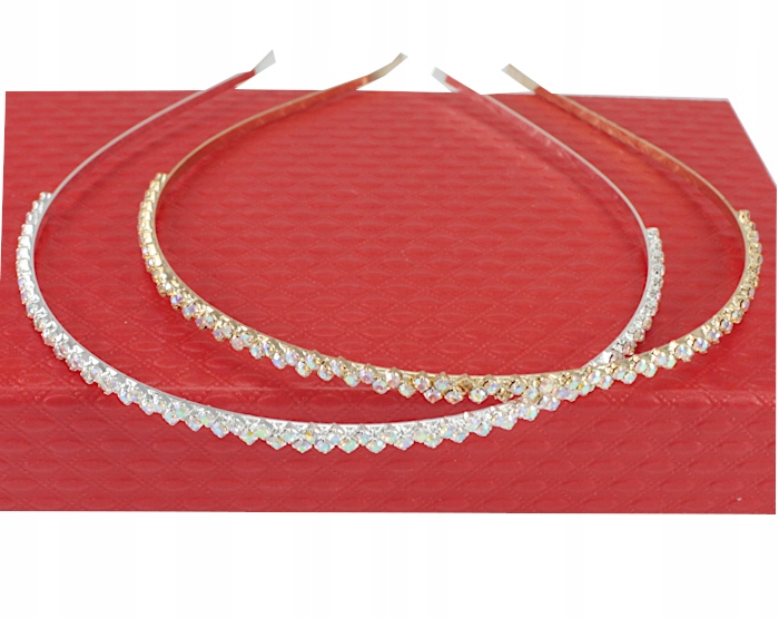 

Opaski Do Włosów Metalowe Szklane Cyrkonie 2 Szt