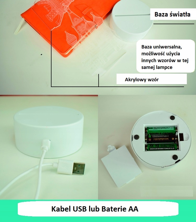 Lampka nocna Stich 3D usb 16 kolorów LED Prezent Kod producenta 000114