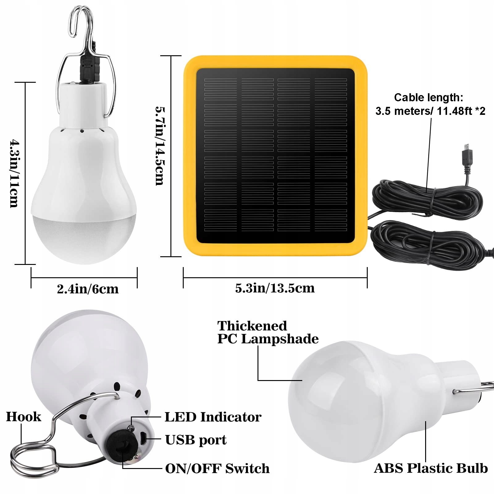 BEINHOME Solarna Lampa LED 130 Lumen 800mAh Do Wnętrz i Na Zewnątrz — miniatura 3