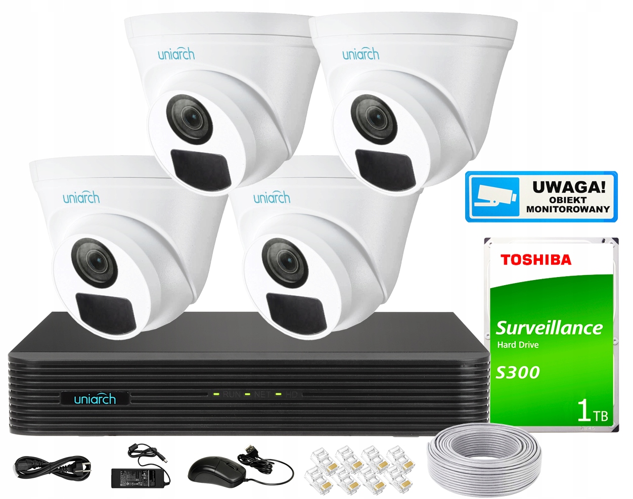 ZESTAW Monitoringu IP 5MP PoE Mikrofon Detekcja IR