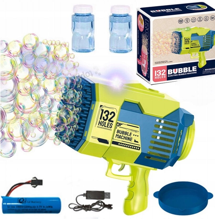 

Maszyna do baniek Bazooka Pistolet 132 otwory Usb