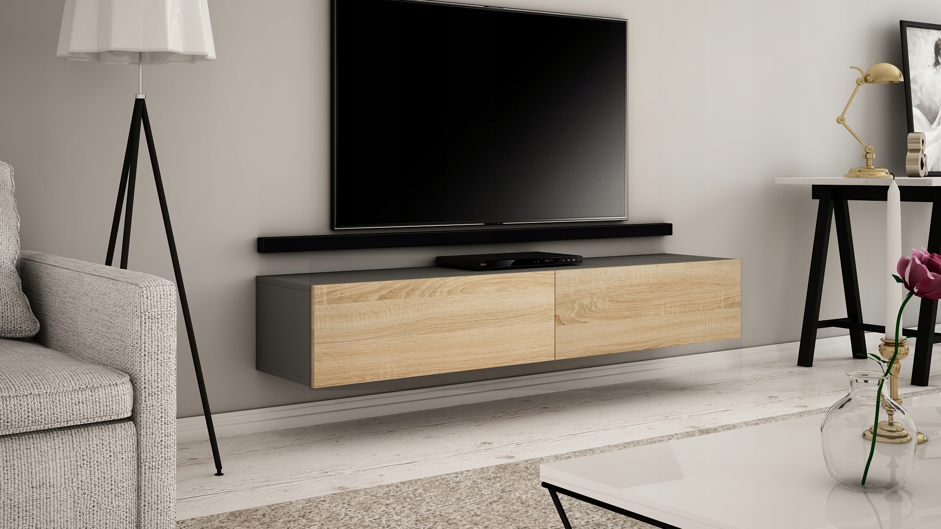 WISZĄCA SZAFKA RTV 180 CM MAT, RÓŻNE KOLORY! Kod producenta KLIO 180W