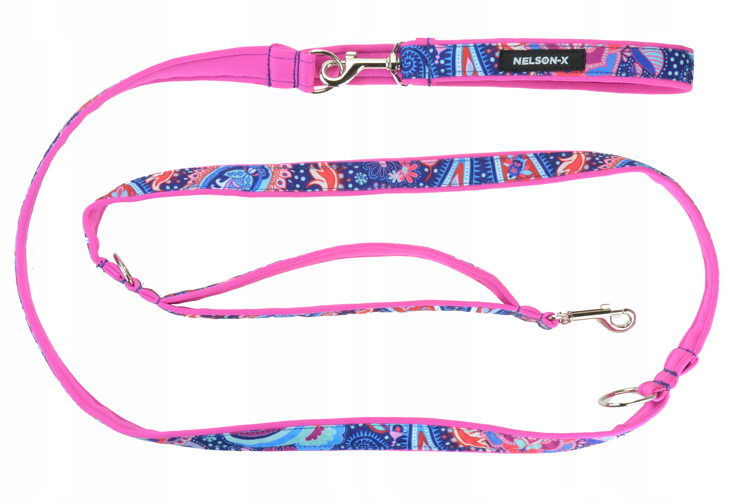 Levně Vodítko Podšitá Pro Psa Neoprenem 2 M/2,5 cm Std S Rukojetí Polský Výrobce