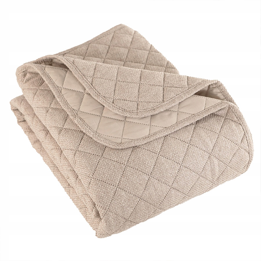 Dekorativní přehoz Molly 170 x 210 cm prošívaný, strukurní, tmavě béžový